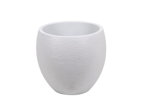 Pot plastique EDA, diam.50 x H.45 cm, blanc cérusé