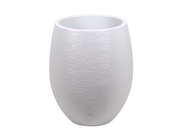 Pot plastique EDA, diam.50 x H.60 cm, blanc cérusé