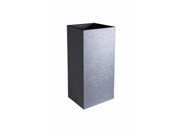 Pot polypropylène carré EDA 39,5 x 39,5 x 80 cm gris anthracite