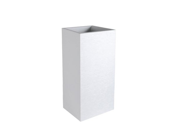 Pot plastique carré EDA L.39.5 x l.39.5 x H.80 cm blanc cérusé