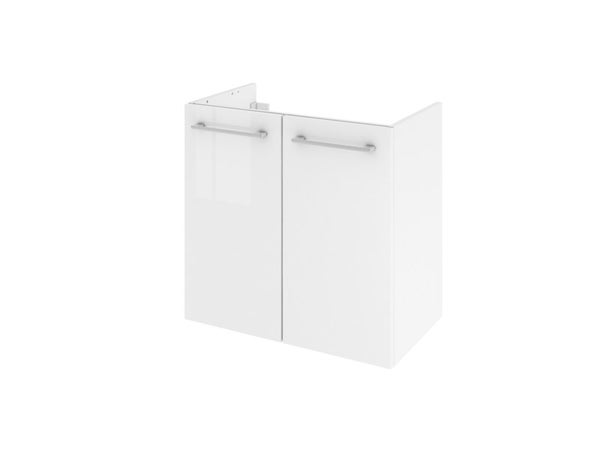 Meuble de salle de bains simple vasque L. 60 x H. 58 x P. 35 cm, blanc REMIX