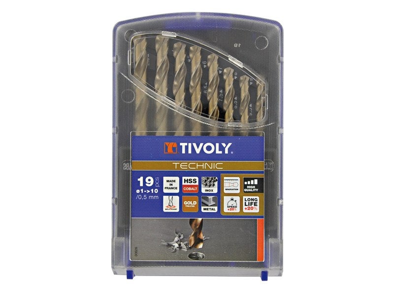 TIVOLY - Kit Foret + Fraise à Bois/Métal - Foret 4 Mm à Queue