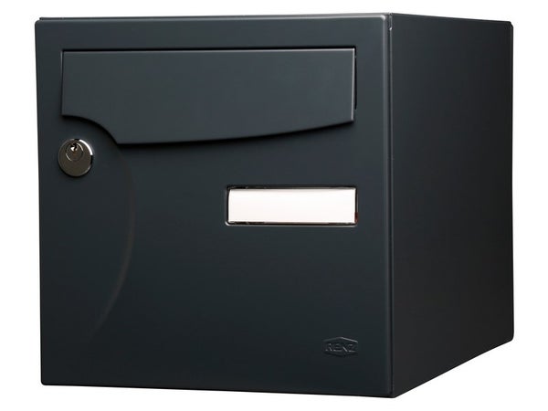 Boîte aux lettres normalisée 1 porte extérieur RENZ Animation acier anthracite