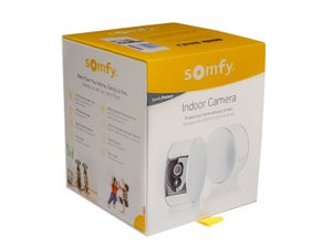 Camera interieure avec volet motorise somfy protect blanc