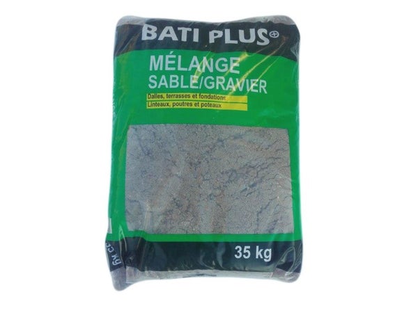 Mélange de sable / gravier  0/14 en sachet, BATI PLUS, 35 kg