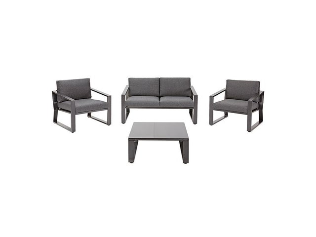 Salon bas de jardin aluminium gris anthracite Lyra NATERIAL, 4 personnes