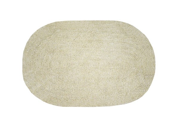 Tapis de bain oval beige,  l.40 x L.60 cm