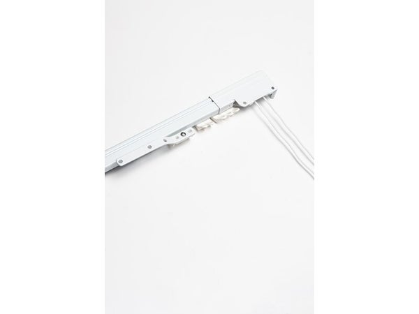 Kit Rail Métal Blanc, L.100 Cm, Ouverture Centrale (2 Rideaux)