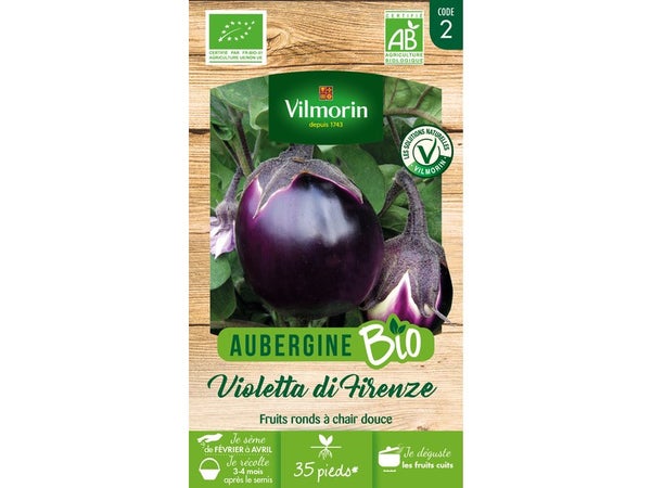 Sachet de graines aubergine violette de Florence BIO
