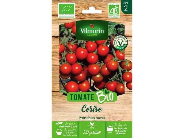 Graine potagère tomate cerise bio, VILMORIN, 0.2 g