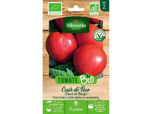 Graine potagère tomate coeur de bœuf bio, VILMORIN, 0.1 g