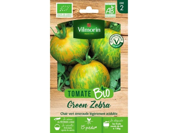 Graine potagère tomate green zebra bio, VILMORIN, 0.1 g