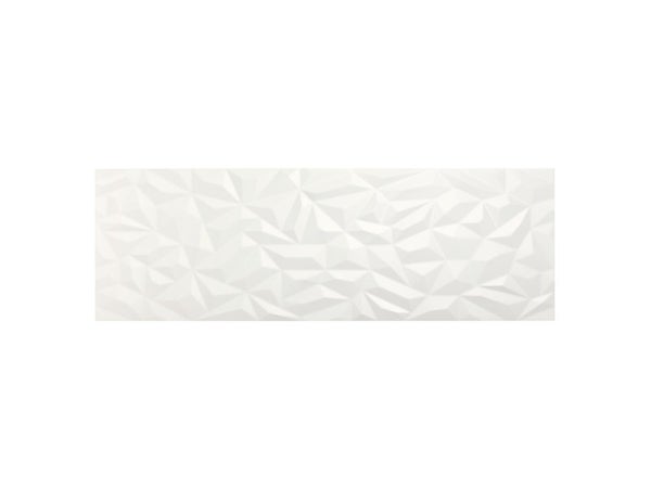 Carrelage mural effet relief blanc satiné l.30 x L.90 cm Arctic origami ARTENS