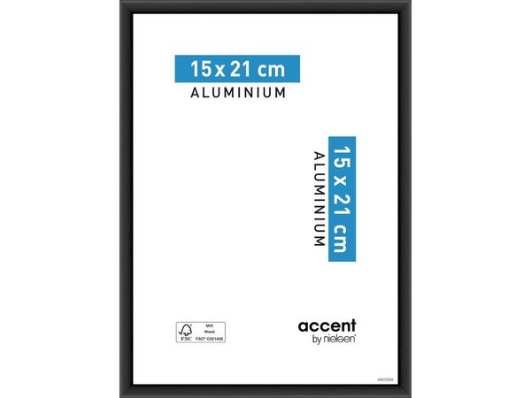 Cadre Accent, H.20 x l.15 cm, aluminium noir, NIELSEN