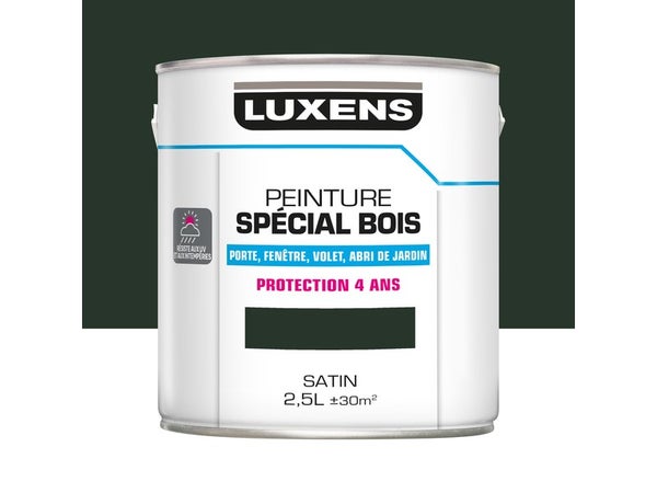Peinture Bois Extérieur / Intérieur Vert Sapin Satin Luxens 2.5 L