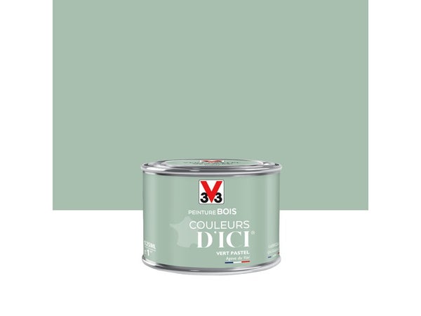 Peinture Bois Extérieur Couleurs D'Ici® V33, Vert Pastel Velours 0.125 L