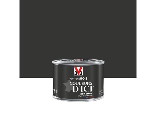 Peinture Bois Extérieur Couleurs D'Ici® V33, Noir Ombré Velours 0.125 L