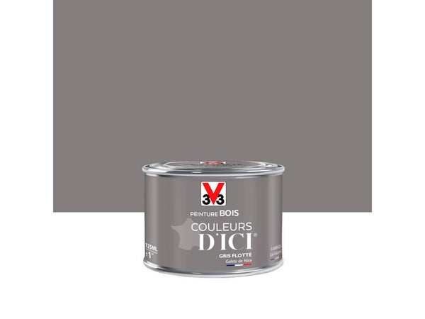 Peinture Bois Extérieur Couleurs D'Ici® V33, Gris Flotté Velours 0.125 L