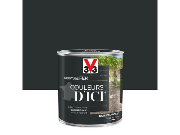 Peinture Fer Extérieur Couleurs D'Ici® V33 Noir Profond Velours 0.5 L