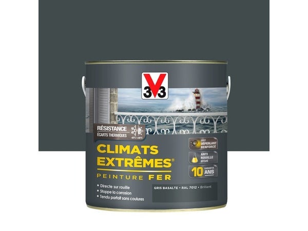 Peinture Fer Extérieur Climats Extrêmes® V33 Gris Basalte Brillant 2 L