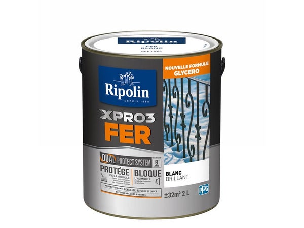 Peinture Fer Extérieur Xpro3 Ripolin Blanc Brillant 2 L