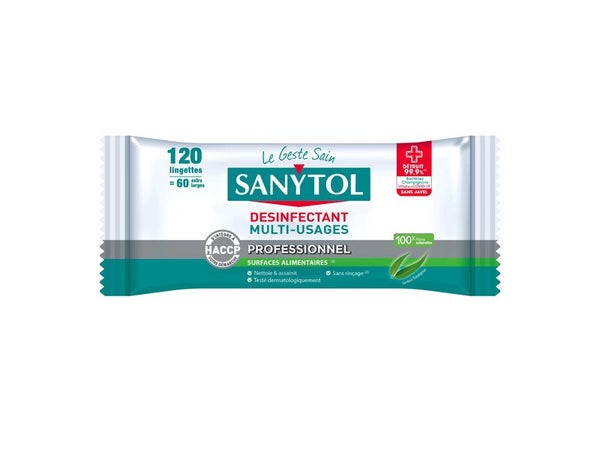 Désinfectant, SANYTOL, 120 Lingettes