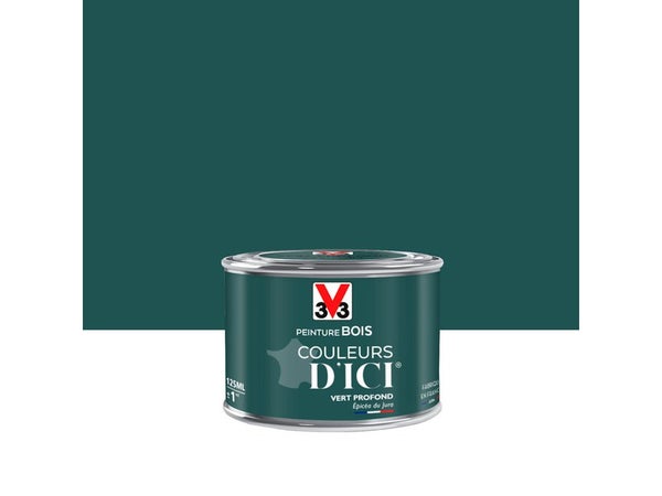 Peinture Bois Extérieur Couleurs D'Ici® V33, Vert Profond Velours 0.125 L