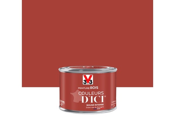 Peinture Bois Extérieur Couleurs D'Ici® V33, Rouge Intense Velours 0.125 L