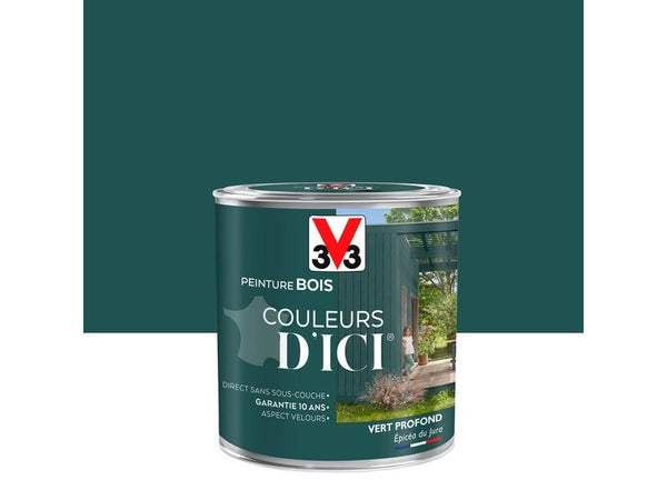 Peinture Bois Extérieur Couleurs D'Ici® V33, Vert Profond Velours 0.5 L