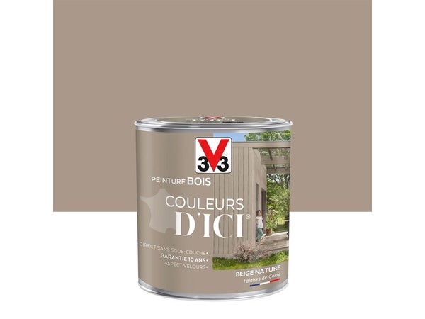 Peinture Bois Extérieur Couleurs D'Ici® V33, Beige Nature Velours 0.5 L