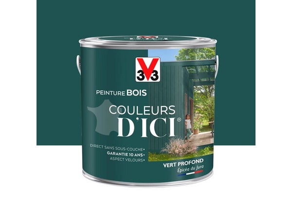Peinture Bois Extérieur Couleurs D'Ici® V33, Vert Profond Velours 2 L