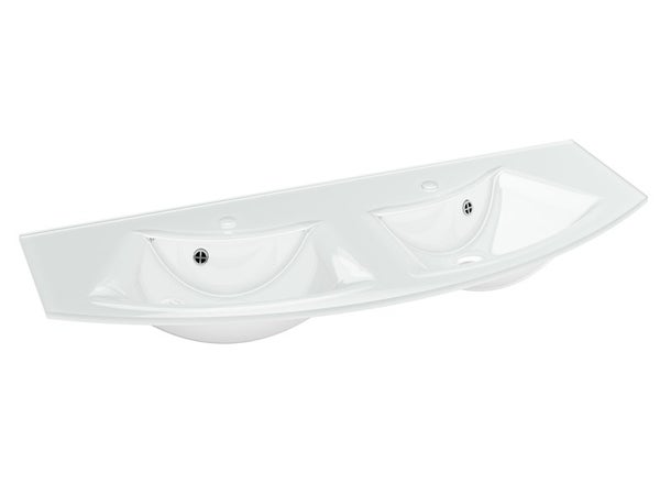 Plan vasque, double verre blanc, L.131 cm, Image3