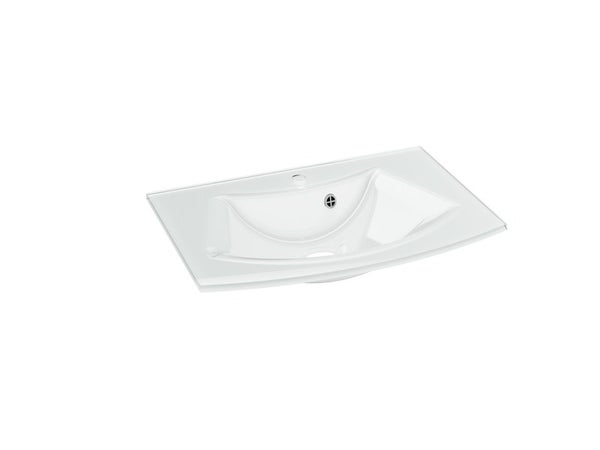 Plan vasque, simple verre blanc, L.70.5 cm, Image3