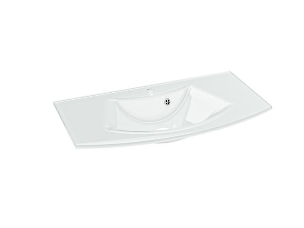 Plan vasque, simple verre blanc, L.90.5 cm, Image3