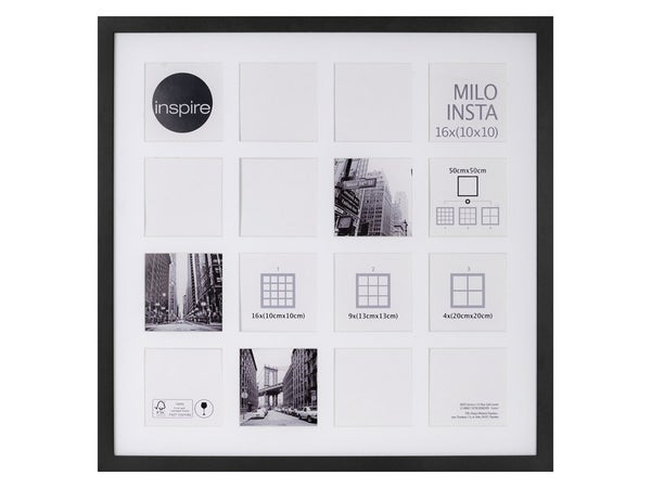 Cadre photo multiple Milo insta noir, Design H.50 x l.53 cm