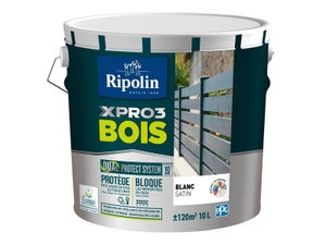 Peinture Bois Extérieur / Intérieur Xpro3 Ripolin, Blanc Satiné 10 L