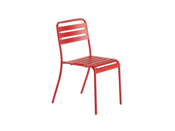 Chaise de jardin Café en acier rouge