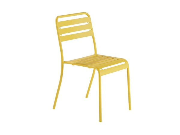 Chaise de jardin Café en acier jaune / doré