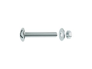 Lot De 15 Boulons Tête Ronde Acier Zingué, L.16 X Diam.5 Mm Standers