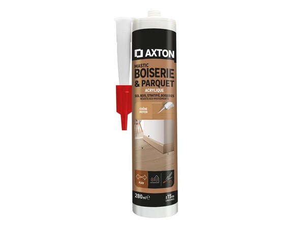 Mastic boiserie/parquet acrylique AXTON chene moyen cartouche 280ml