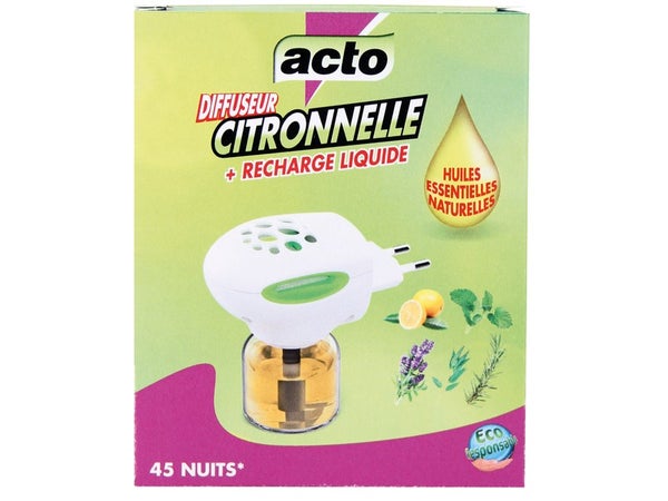 Diffuseur électrique avec recharge liquide citronnelle, ACTO