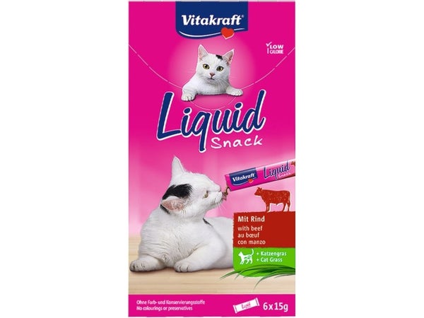 Friandise chat liquide bœuf 6x15g , VITAKRAFT