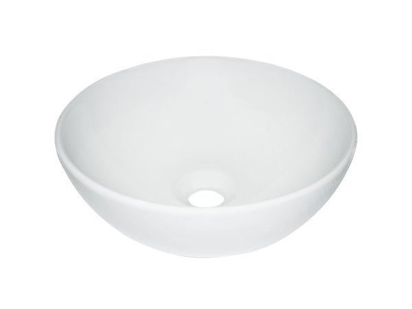 Vasque à poser céramique rond Essential l.33 x P.33 cm Diam.33 cm blanc brillant