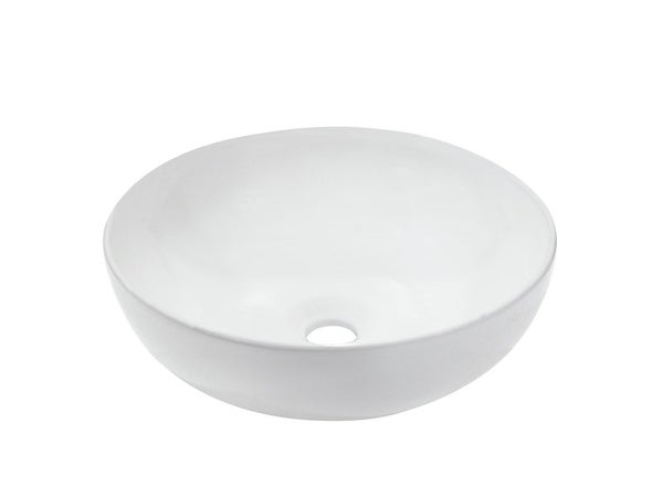 Vasque à poser céramique rond Essential l.38 x P.38 cm Diam.38 cm blanc brillant