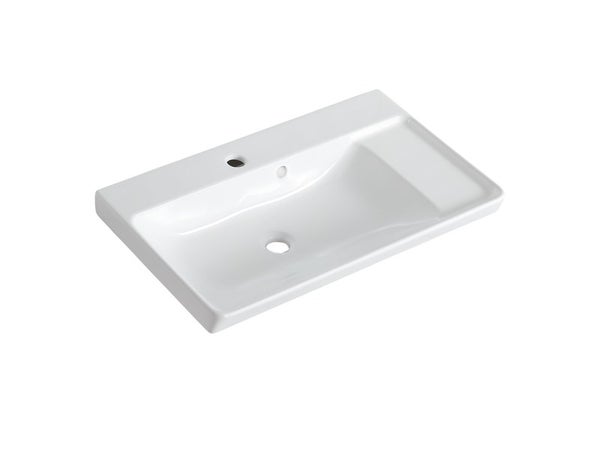 Plan vasque simple Easy Céramique blanc l.71.4 x P.42.4 cm