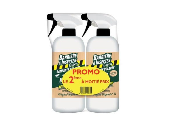 Lot de 2 sprays répulsifs anti-insectes, BARRIERE A INSECTES, 1 litre