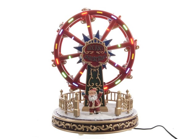 Décoration de Noël intérieur plast roue musical lumineuse 24led 21x21x26,4cm