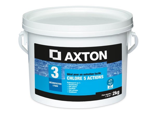Chlore 5 actions AXTON galets, 200 grammes 2 kg
