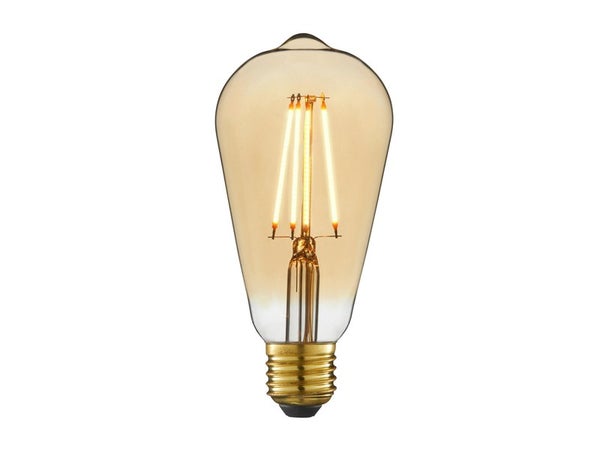 Ampoule décorative led à filament ambré Edison E27,  LEXMAN, 40 W