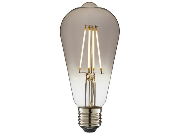 Ampoule décorative led à filament fumé edison E27 6 W, LEXMAN